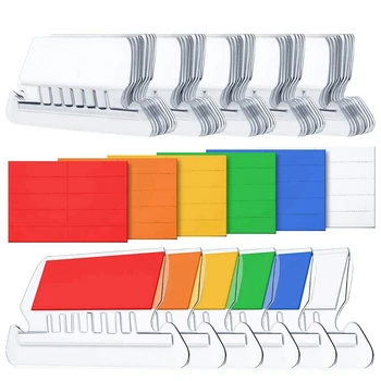 

120 Sets File Document Tabs 2 Inch Hanging Folder Tabs and Multicolor Inserts for Quick Identification of Hanging Files