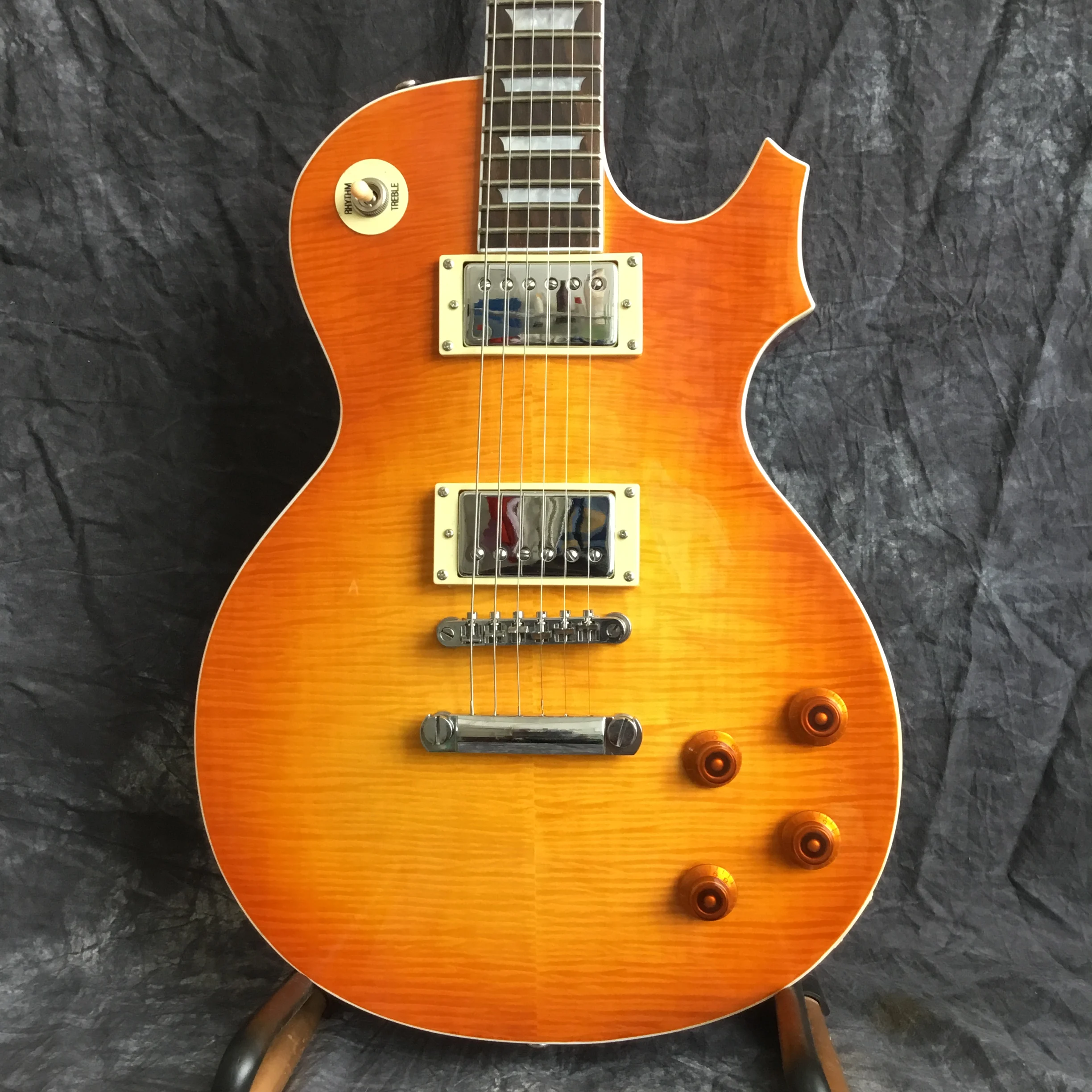 Suneye, Высококачественная электрогитара, Sunburst tiger color flame standard gitaar гитара. Мёд цвет