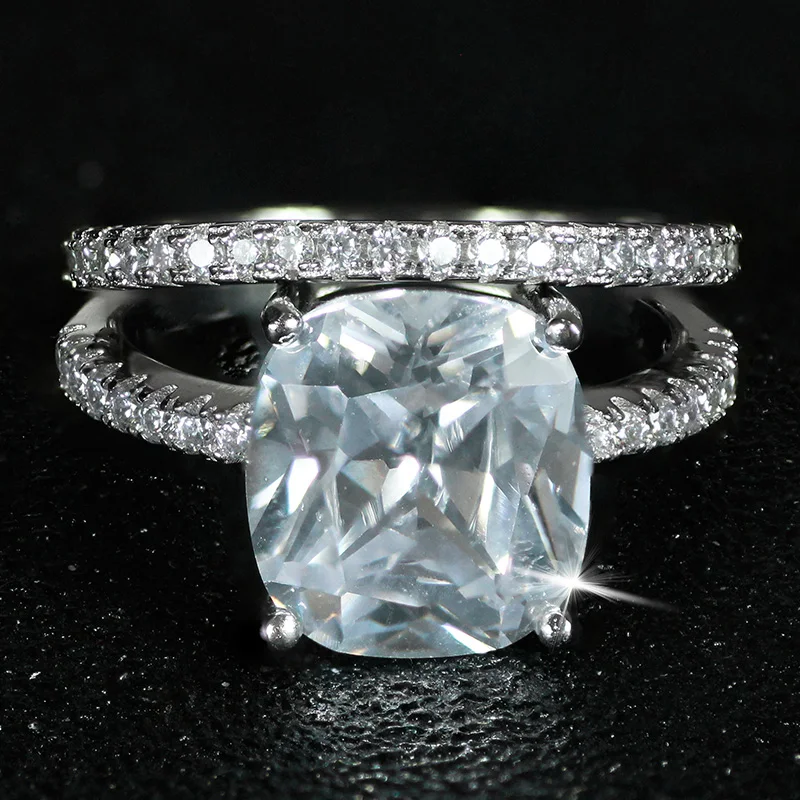 925 пробы, серебряные свадебные кольца, набор, 3 в 1, обручальное кольцо для женщин, для помолвки, для невесты, модные ювелирные изделия на палец, moonso R4628