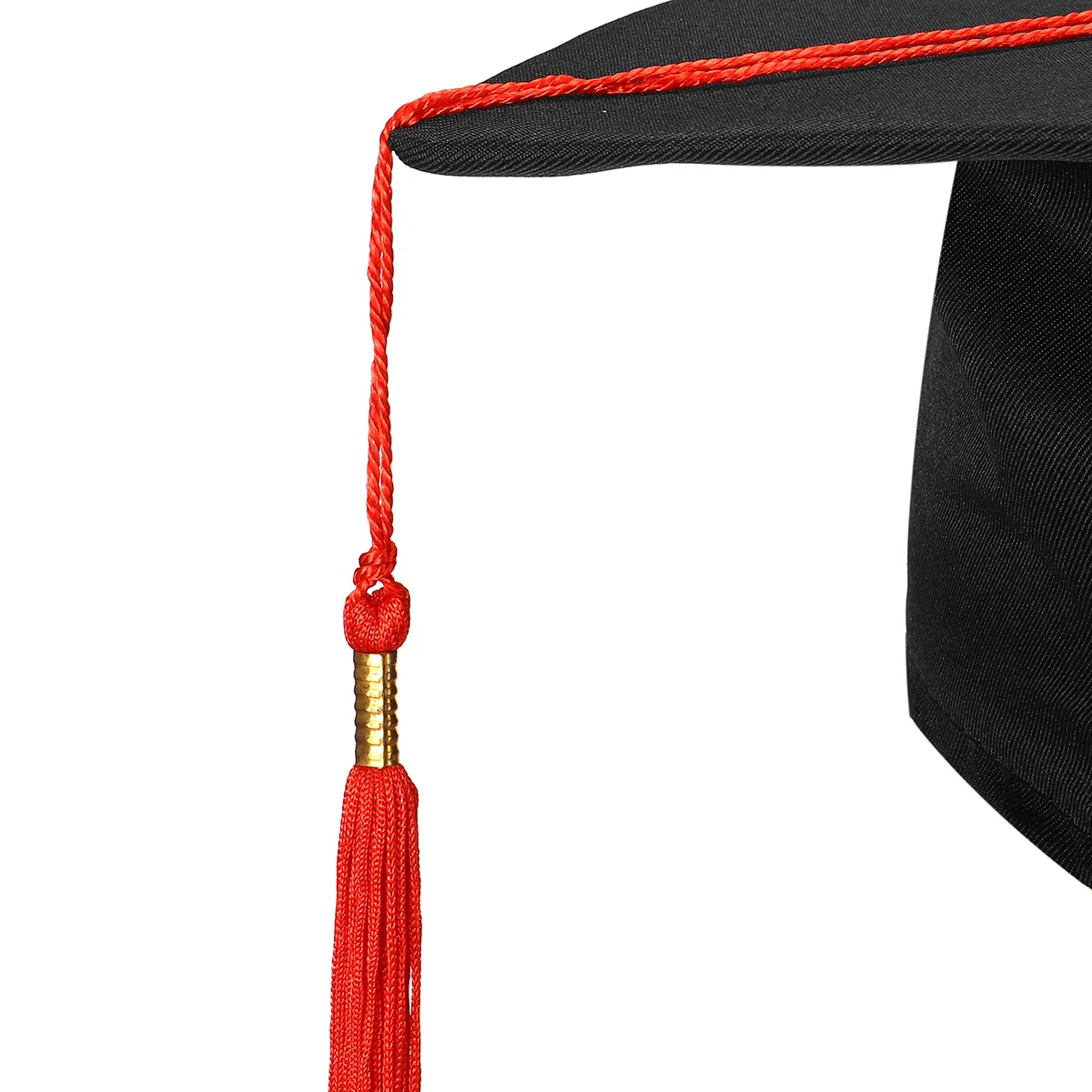 Hat College Bachelor Doctor Chancellor Graduation Board Cap Tassel Costume Party