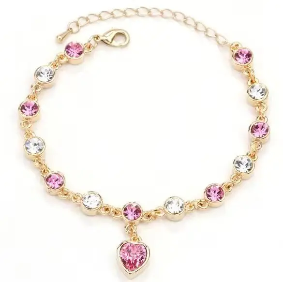 Новинка серебряный браслет популярная женская цепочка из розового золота с