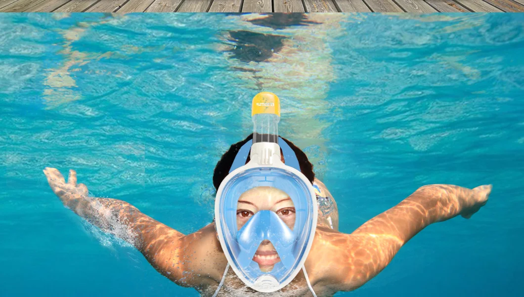 SMACO маска для дайвинга, маска для подводного плавания, полное лицо, Подводное плавание с углом обзора 180 градусов, очки для подводного плавания, сухой Топ, набор, анти-туман, для детей и взрослых