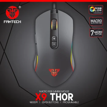 

FANTECH X9 Gaming Mouse Adjustable 4800DPI RGB USB Wired Optical Gaming Mouse For PUBG LOL CS Mouse Gamer