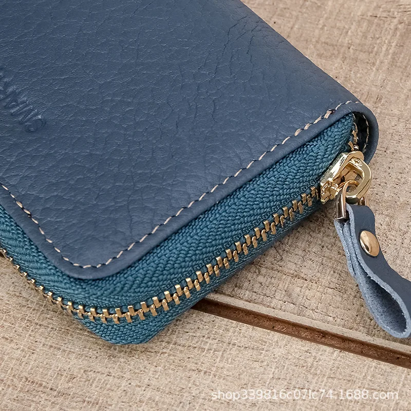 

RFID Multi-functional Genuine Leather Organ Wallet Card Holder Card Clamp Card Bit More Document Package Card Holder Certificate