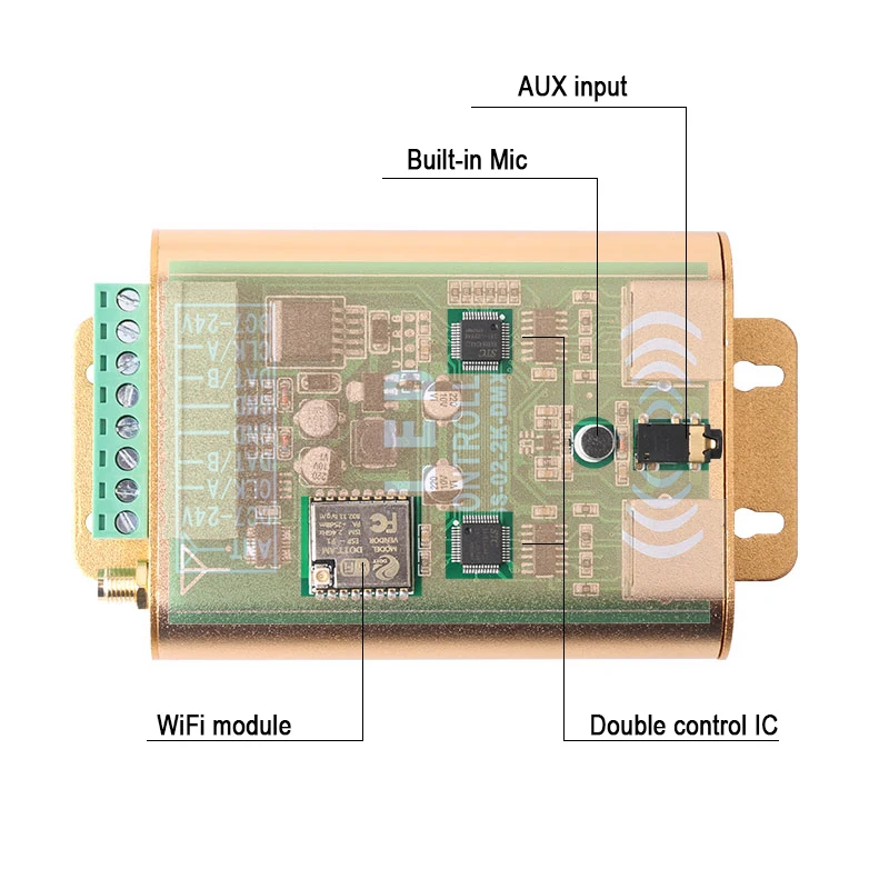 Светодиодный SPI Wifi контроллер подключения; 2048 пикселей светодиодный цифровой адресный контроллер; dream color регулятор линейного светильника с микрофоном