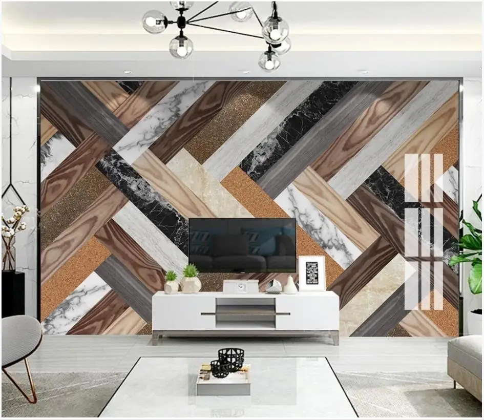 

Custom photo wallpaper for walls 3 d murals Modern abstract geometric marble living room mural TV background wall papers decor