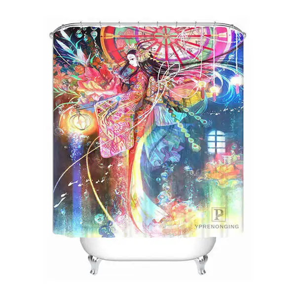 Shower Curtain Пользовательские зло девушка череп душ Шторы Mildewproof Водонепроницаемый полиэстер различные размеры#180417-03-164 - Цвет: Shower Curtain