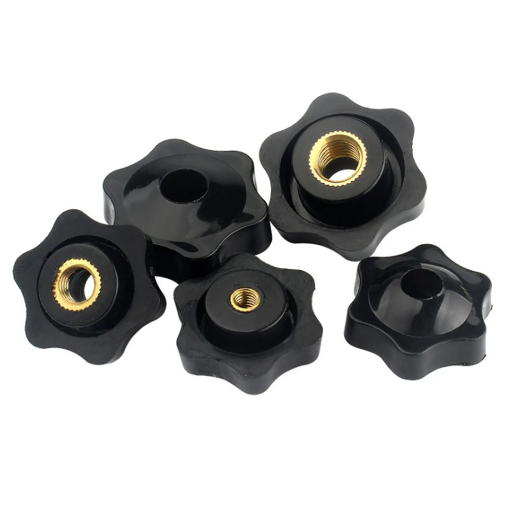 

5PCS M5 M6 M8 M10 Plum Bakelite Hand Tighten Nut Handle Thread Star Nut Mechanical Thumb Nuts Clamping Knob Manual Nuts