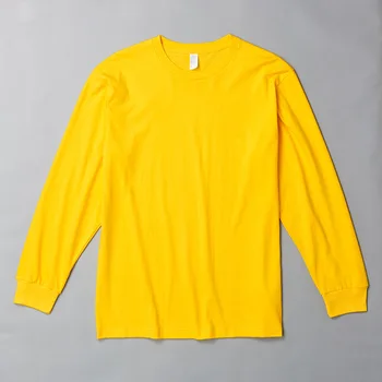 

Cotton thick long-sleeved T-shirt men's solid color bottoming shirt shirt men and women round neck straight loose body 1884