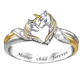 

Cute Unicorn Parent-child Ring for Women Children Cartoon Animal Ring Cubic Unicorn Mother Child Forever Ring Jewelry Gifts