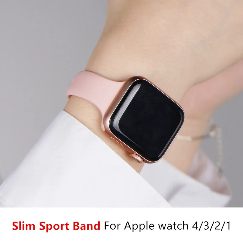Тонкий кожаный чехол с Ремешок для наручных часов Apple watch 4 полосным 44 мм 40 мм наручных часов iWatch, ремешок 38 мм 42 мм спортивный силиконовый браслет ремешок для наручных часов Apple watch, версии 5/4/3/2/1 38