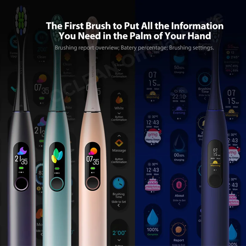 Global Version Oclean X Pro Sonic Electric Toothbrush Adult IPX7 2-in-1 Charger Holder Color Touch Screen Toothbrush Fast Charge Global Version Oclean X Pro Sonic Electric Toothbrush Adult IPX7 2-in-1 Charger Holder Color Touch Screen Toothbrush Fast Charge