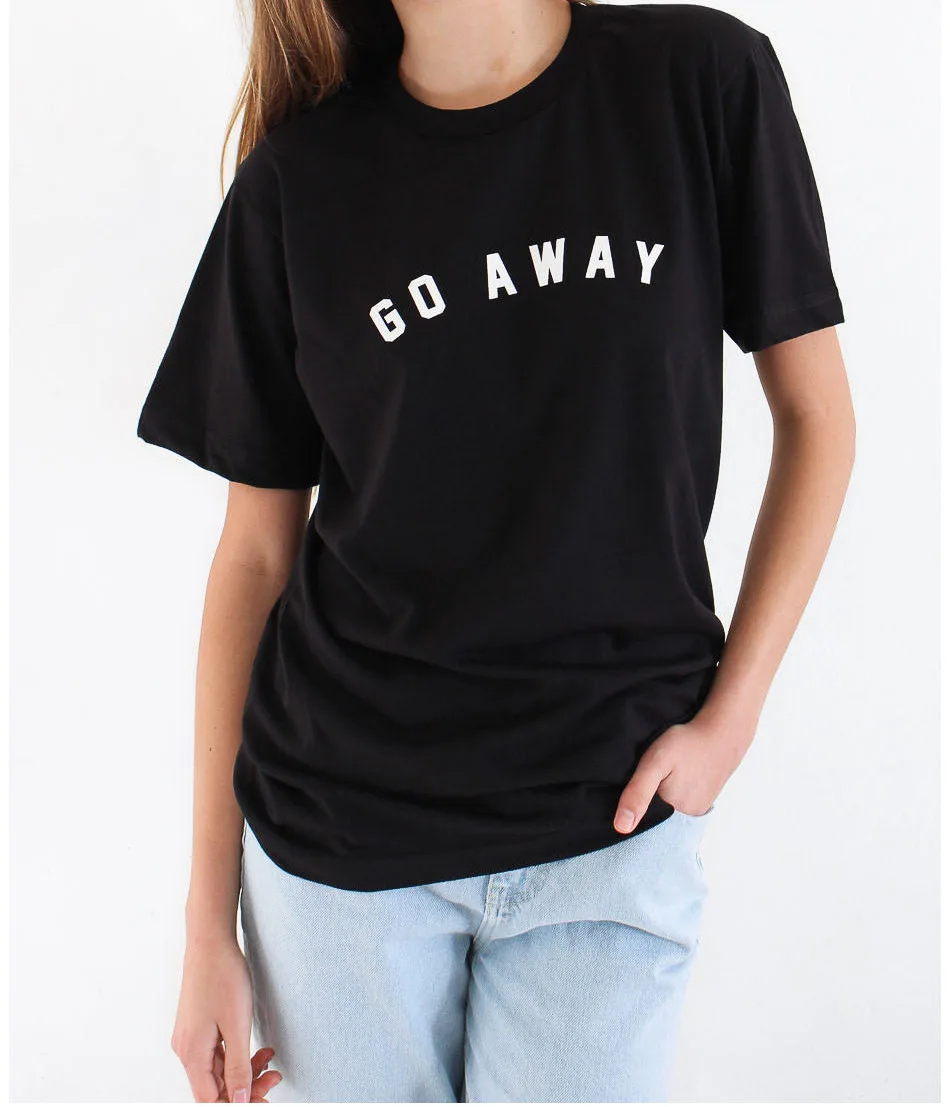 

Mew Arrival GO Away Letter Printed Hip Hop Tops 2019 Women Punk T Shirt