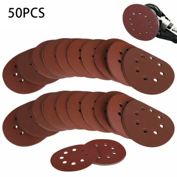 

50pcs 5inch 8-Hole Sanding Disc Orbital Sander Sandpaper Hook Loop 800-2000 Grit