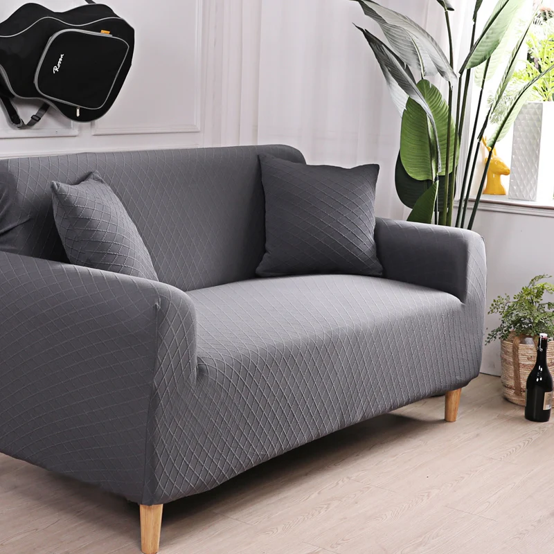 Сплошной цвет сетки Slipcovers стрейч эластичный диван протектор чехол для гостиной диван Slipcover секционная современная форма sofaccover
