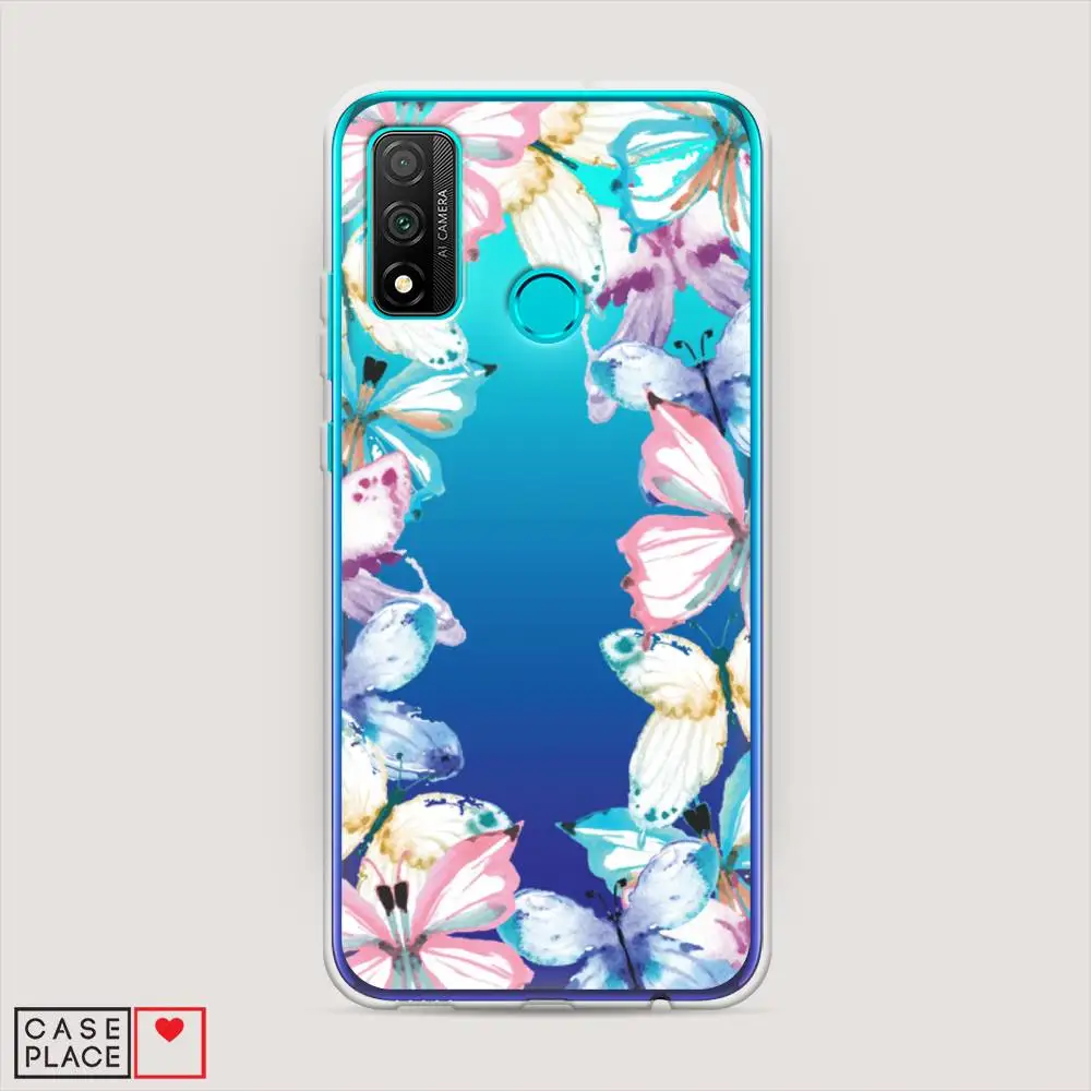 Silicone Case For Huawei P Smart 2020 Butterfly Frame Thin Soft Half-wrapped with bright print Phone accessories Mobile and smartphones protection