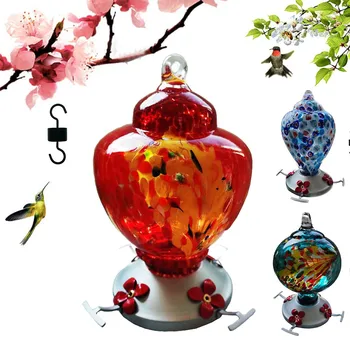 

Wild Drinking Outdoor Bird Feeder Hanging for Garden Yard Decoration Hanging for Garden Stained glass hummingbird feeder
