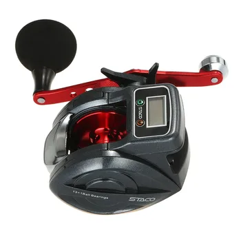 

Low Profile Linecounter Reel 6.3:1 13+1 Ball Bearing Bait Casting Reel Baitcast Fishing Reel Tackle with Digital Display