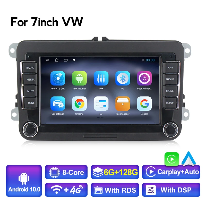 NaviFly 128G 2 Din Android Car Radio GPS For VW / Volkswagen Skoda Octavia golf 5 6 touran passat B6 polo Jetta 2Din Coche | Автомобили и