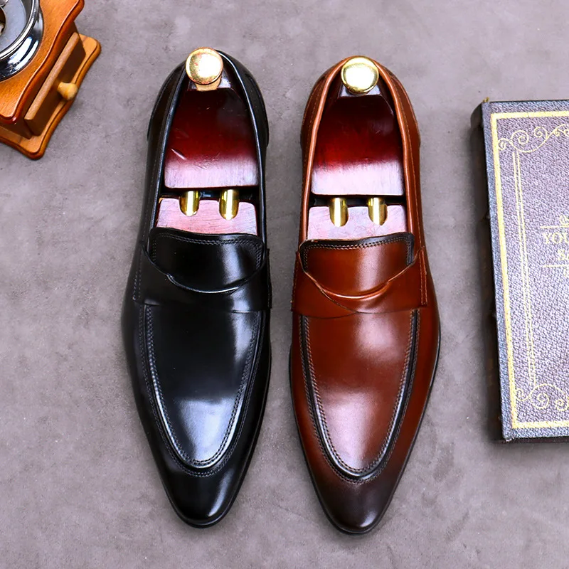 

Autumn And Winter Genuine Leather England Retro Formal Wear England Wedding Shoes Men's Handmade Casual Leather Shoes New Leathe