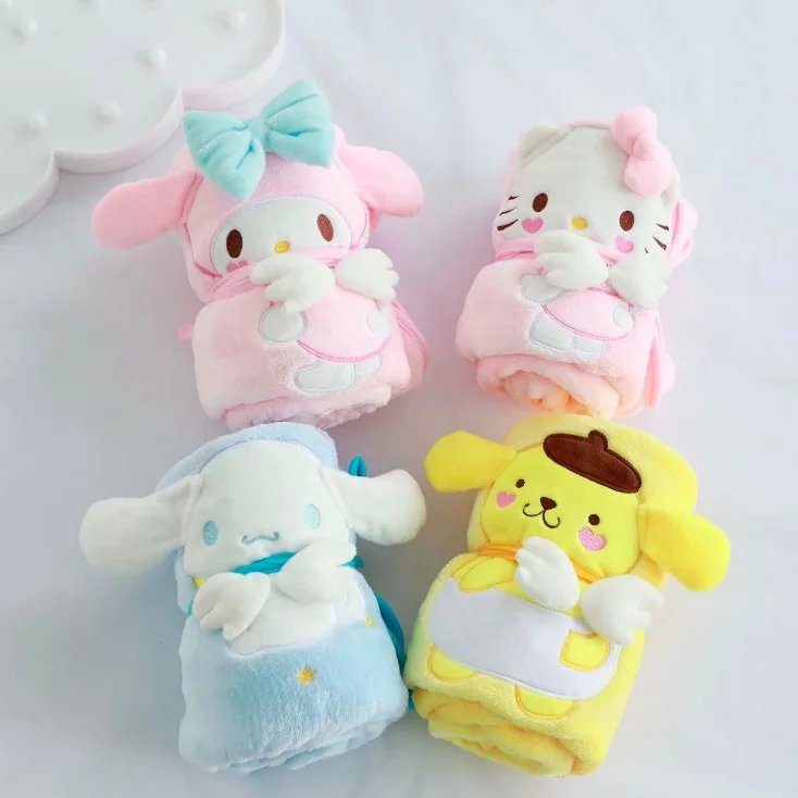 

8pcs portable Cartoon blanket baby flannel blanket children coral fleece single layer baby blanket Throws blanket for Kids