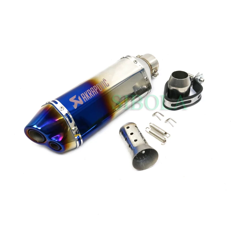 36-51 мм Универсальный Akrapovic мотоцикл глушитель труба синий цвет труба для yamaha xt 600 benelli trk 502 cb650f msx 125 gsr