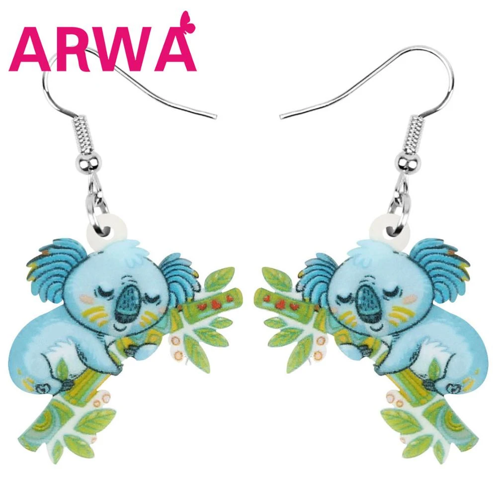 Arwaのアクリル睡眠オーストラリアコアライヤリングビッグ竹かわいい動物ブラブラ女性子供ノベルティギフト装飾 Drop Earrings Aliexpress