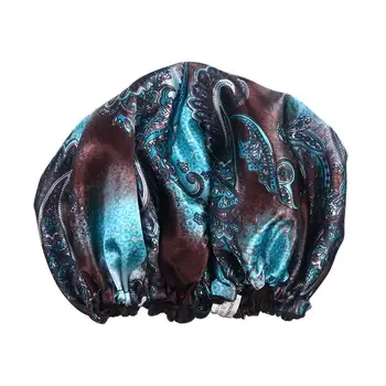 

1Pc Nightcap Satin Double Layer Elastic Hair Loss Caps Chemotherapy Hats Wide Side Elastic Band Sleeping Cap For Ladies Women