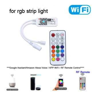 Magic Home светодиодный Bluetooth Wifi контроллер адресуемый RGB cct RGBW Пульт дистанционного управления Amazon Alexa Google Home для SK6812 WS2812B Светодиодная лента - Цвет: wifi RGB RF remote