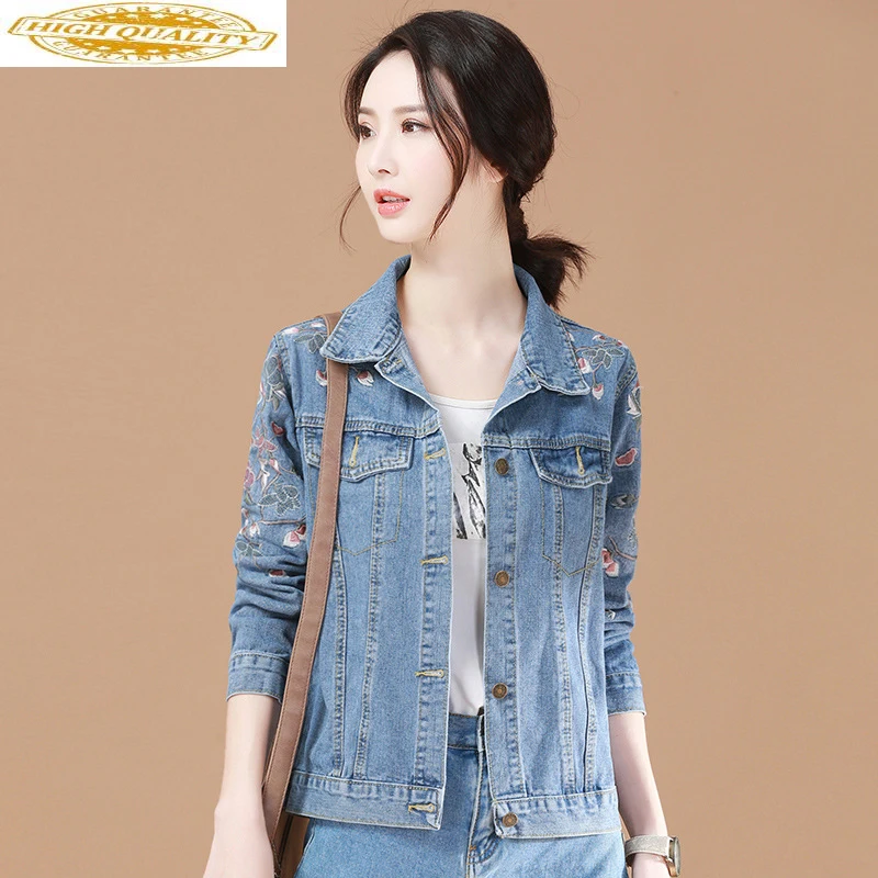 

Denim Jacket Women Korean Spring Autumn Blue Jean Jacket Casual Coat Female Jacket Jeans Casacas Para Mujer D8356 KJ2569