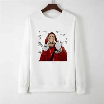 

Fashion Money Heist Hatless Hoodie Kawaii Hip Hop Толстовка Long Sleeve Sudadera Mujer La Casa De Papel Jumper Sweatshirt