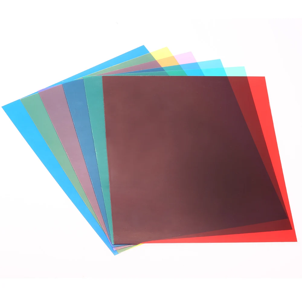 6 шт 25*20 см 6-цветной фотографический фильтр прозрачный цвет освещения корректирующий гель листы Набор фильтров для фотовспышка "Speedlite"