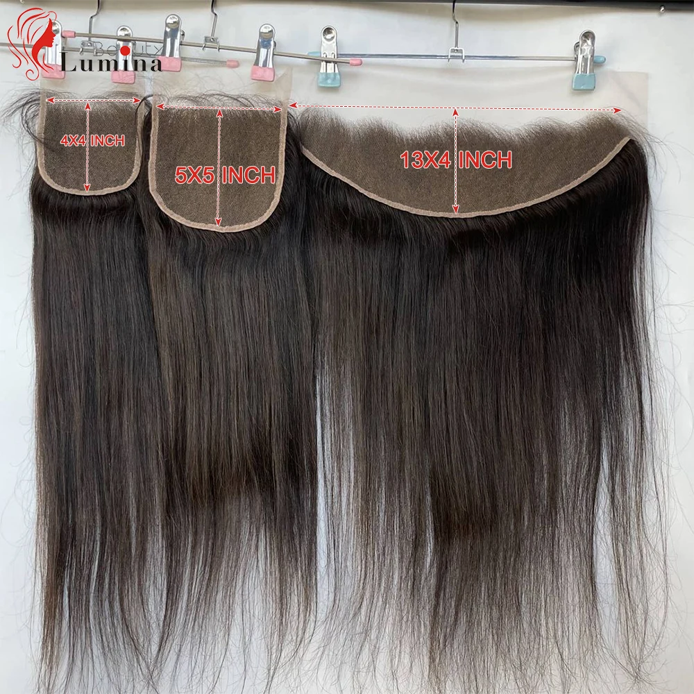 Transparent Lace Frontal Closure Only Peruvian Straight Human Hair 13x4 Lace Frontal 4x4 Lace Closure Remy Hair 5x5 Lace Closure