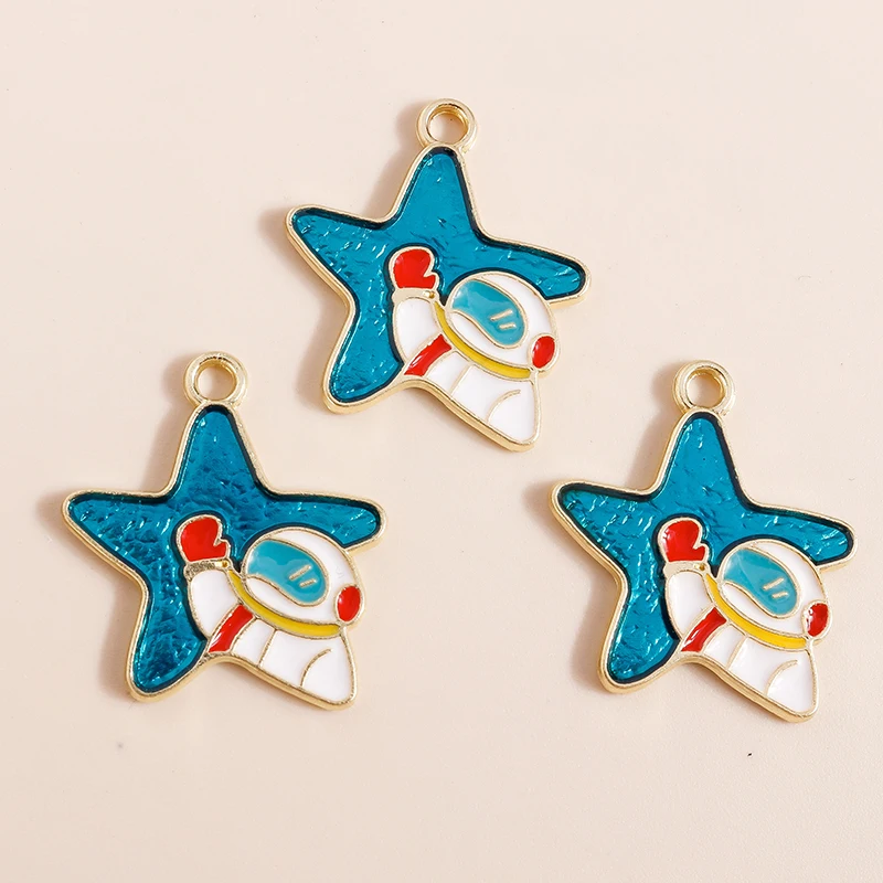 10pcs Mix Enamel Planet Space Charms Rocket Astronaut Pendants for Necklaces Bracelet Earrings DIY Jewelry Making Accessories