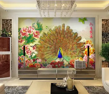 

[Self-Adhesive] 3D Peacock WG438 Wall Paper mural Wall Print Decal Wall Murals Belly