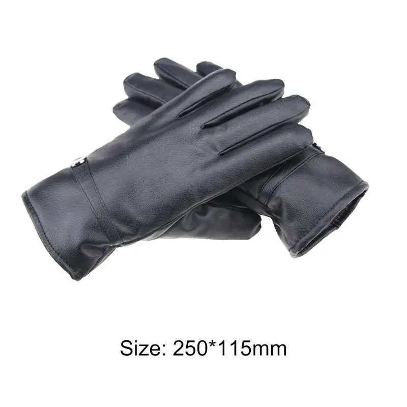 Leather Motorcycle Fleece Gloves Touch Screen Men Women Driving Thickened Gloves Camping and Hiking Accessories