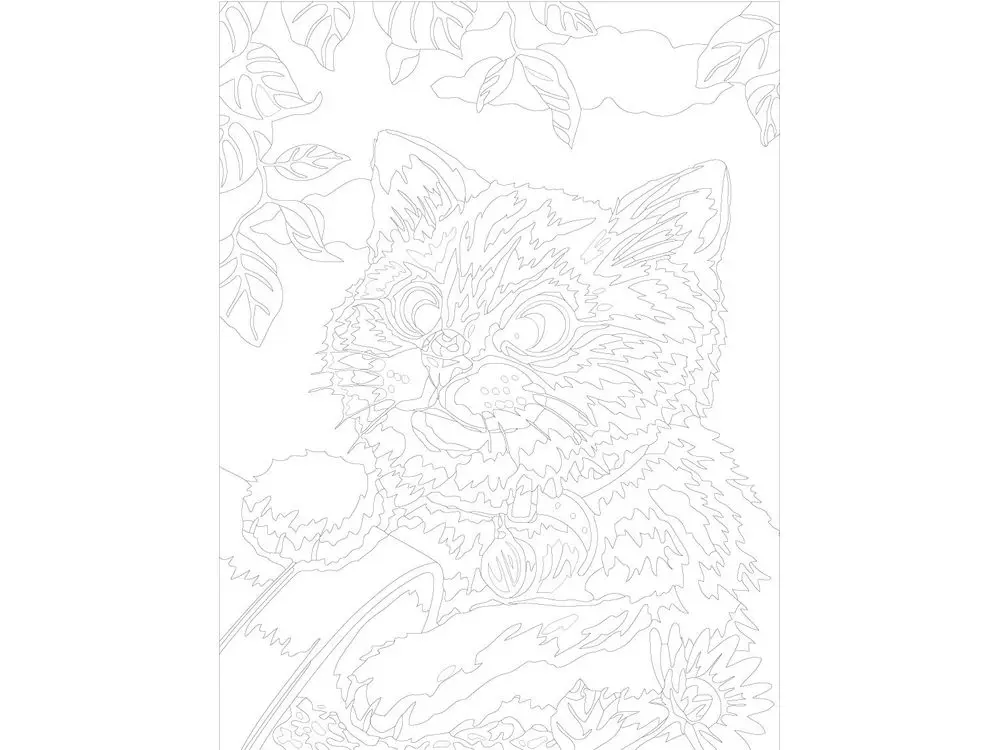 Толстый котик раскраска картина по номерам на холсте z na57 40х40