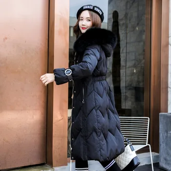 

2020 Winter Down Jacket Women Hooded Long Coat Female Large Fur Collar Women's Jackets Parka Manteau Femme Hiver KJ762