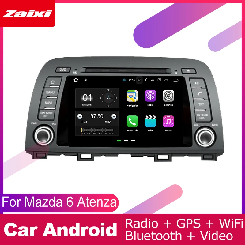 Discount ZaiXi For Mazda 6 Atenza 2012~2016 Car Android Multimedia System 2 DIN Auto DVD Player GPS Navi Navigation Radio Audio WiFi 1