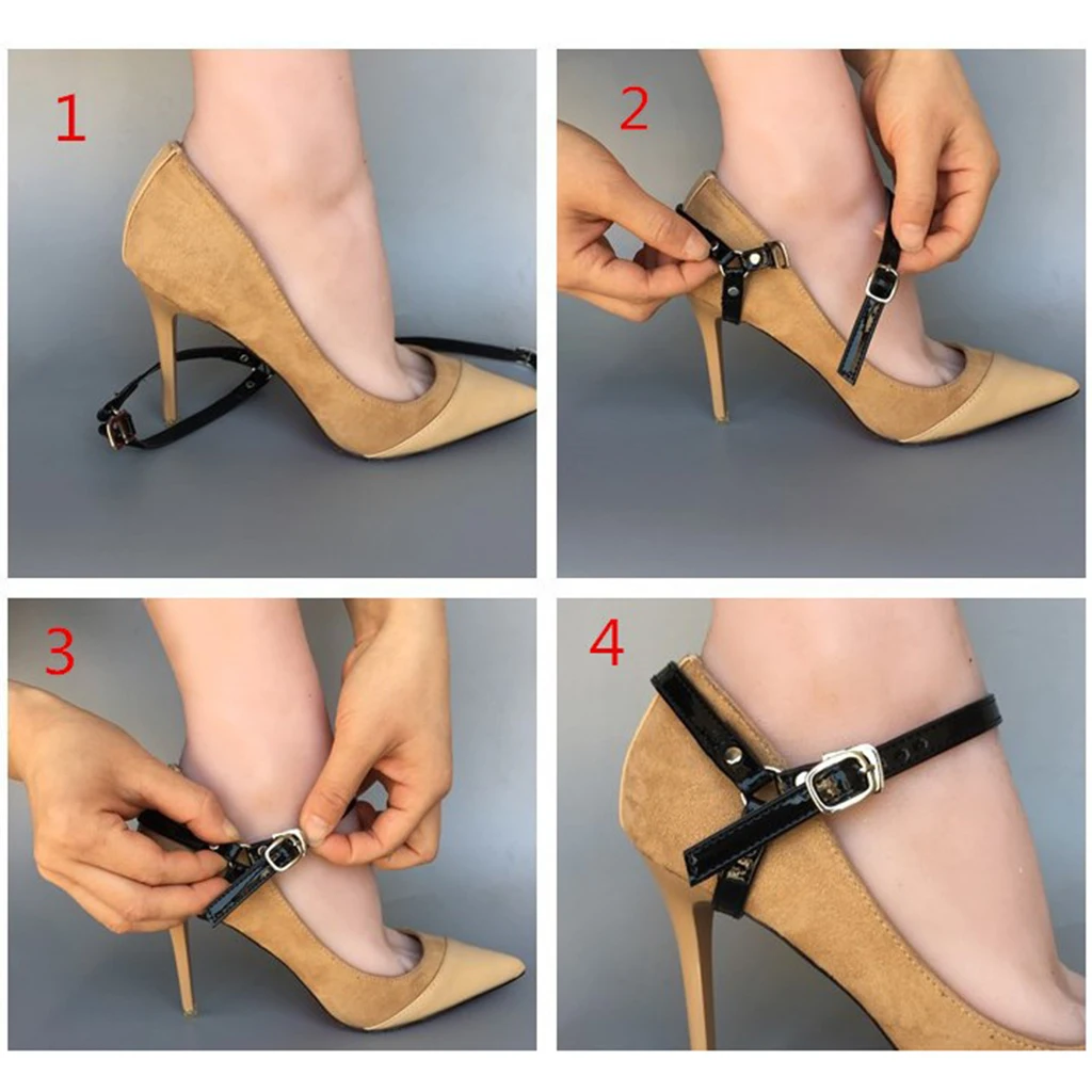 

1 Pair Detachable Anti-loose Shoe Straps Accessories with Buckles for Loose High Heeled Shoes Wedges Flats