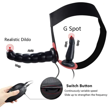 Strapon Realistic Double Dildo Vibrator for Women Big Panties Strap on Dildos Sex Toys for Woman Couple Lesbian Erotic Sex Game 4