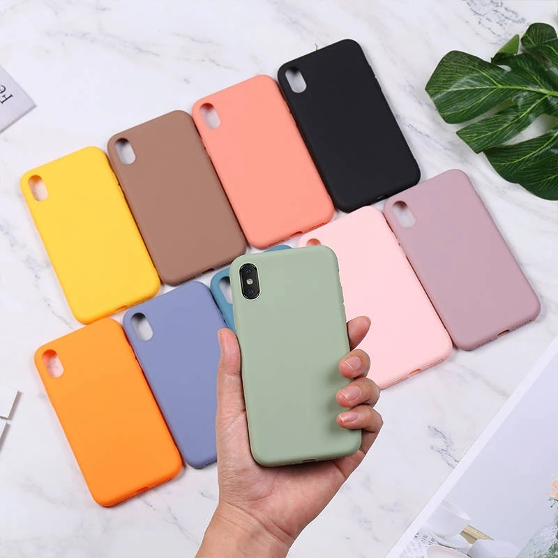 Силиконовый чехол для iPhone 11 Pro Max SE 2020 мягкие Матовые чехлы из ТПУ на заднюю панель