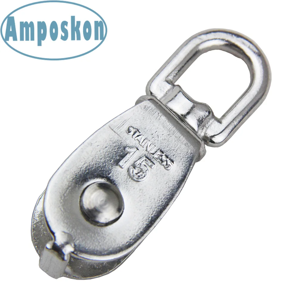 

2 PCS Single Double Wheel Swivel Lifting Rope Pulley Block Heavy Duty Stainless Steel Kayak Accessories Boat Accessories Marine