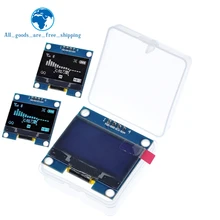 Módulo OLED de 4 pines para arduino, pantalla LCD LED de 1,3 pulgadas, color blanco/azul, 128x64, 1,3 ", IIC I2C, comunicación con funda
