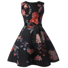 Платье для девочек платье принцессы на выход, без рукавов, Цветочный, отпечатанный, винтажный Harajuku платье принцессы платье на выпускной, платье для танцев платье для девочек элегантное праздничное платье; Vestido Nina