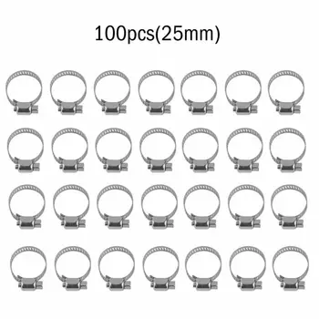 

Clips Hose Clamps Assortment Rust-proof Accessories 100pcs Adjustable Worm