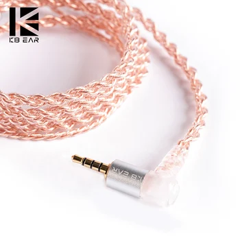 

KBEAR 4 Core Copper cables for KBEAR LARK KS2 Starsea TRI I3 I4 2.5MM with TFZ 3.5MM with mic for MMCX/2PIN/QDC/TFZ