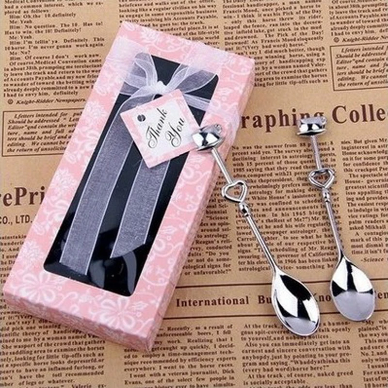 

2PC / Box Wedding Gift Creative Gift Stainless Steel Couple Coffee Spoon Utility Mini Spoon Kitchen Tableware Spoons Gifts
