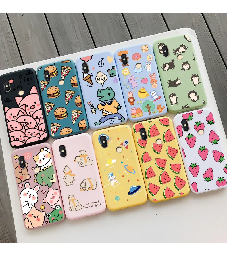 TPU Shell Black Soft For XIAOMI Redmi S2 Case Silicone Matte Fundas For Redmi S2 Case Personality Cute Cartoon Phone Case Cover leather phone wallet