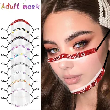 

1pcs Mask Adult Lip Language Visual Transparent Printed PVC Face Mask Reusable Facial Mask Mascarilla Reutilizable